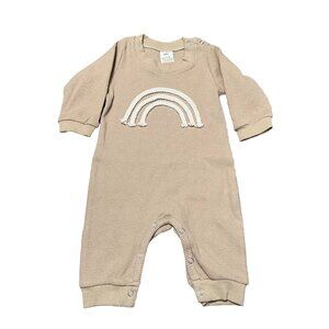 Kids Tales Tan Cream Rainbow Applique Waffle Knit One Piece Unisex Baby 6 Months